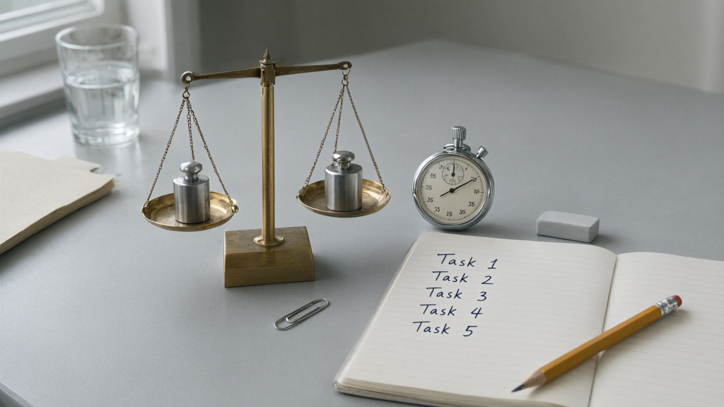 Symbolic image: five tasks, identical conditions, seconds timed – that is how the cost-per-task table comes together.
